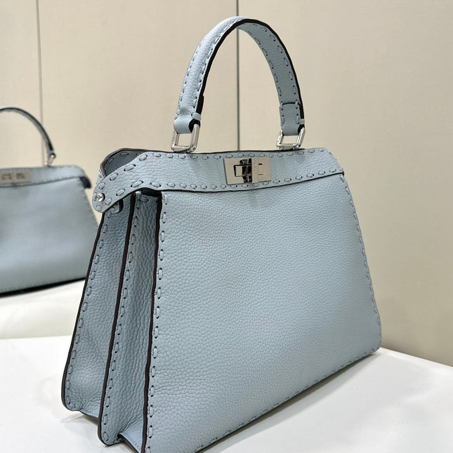 PEEKABOO ISEEU 33 IN BABY BLUE GRAINED CALFSKIN SILVER HARDWARE