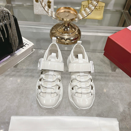 VIV' ON THE RUN TREKKY SNEAKERS IN WHITE SHINY CALFSKIN AND FABRIC