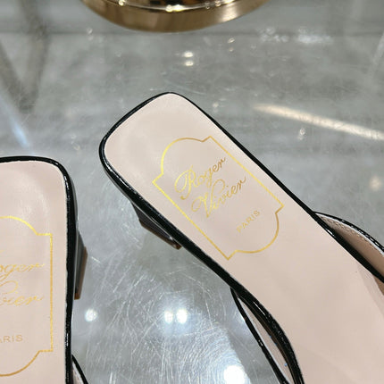 BELLE VIVIER MULES IN BLACK PATENT CALFSKIN