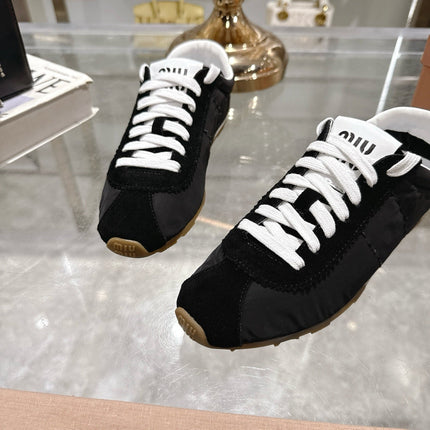PLUME NAPPA SNEAKERS IN BLACK SUEDE AND CANVAS