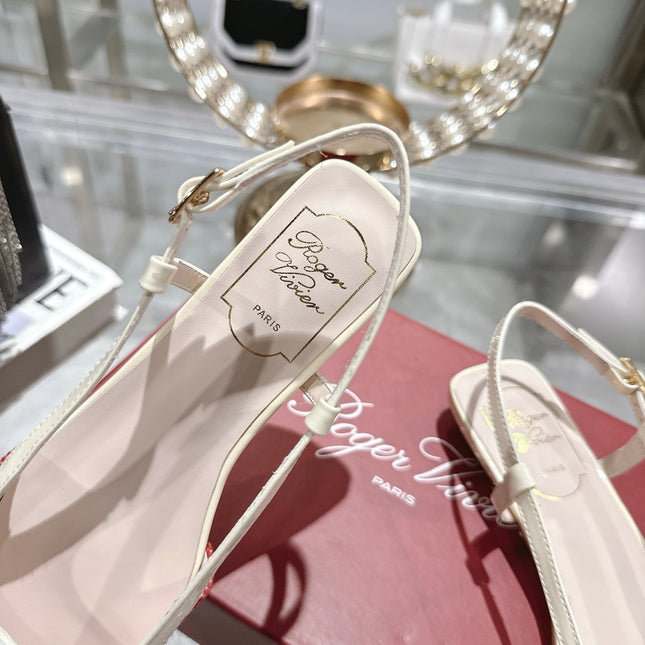 ROGER VIVIER 25S VIVIER SLINGBACK 25MM IN RED PLAID PATTERN CANVAS