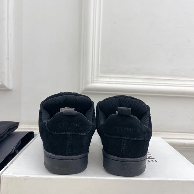 HUNTINGTON LOW LACE-UP SNEAKER IN BLACK SUEDE AND MESH