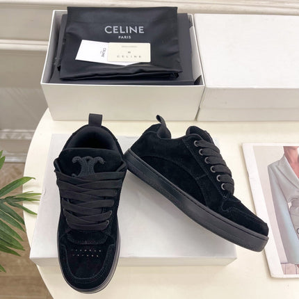 HUNTINGTON LOW LACE-UP SNEAKER IN BLACK SUEDE AND MESH