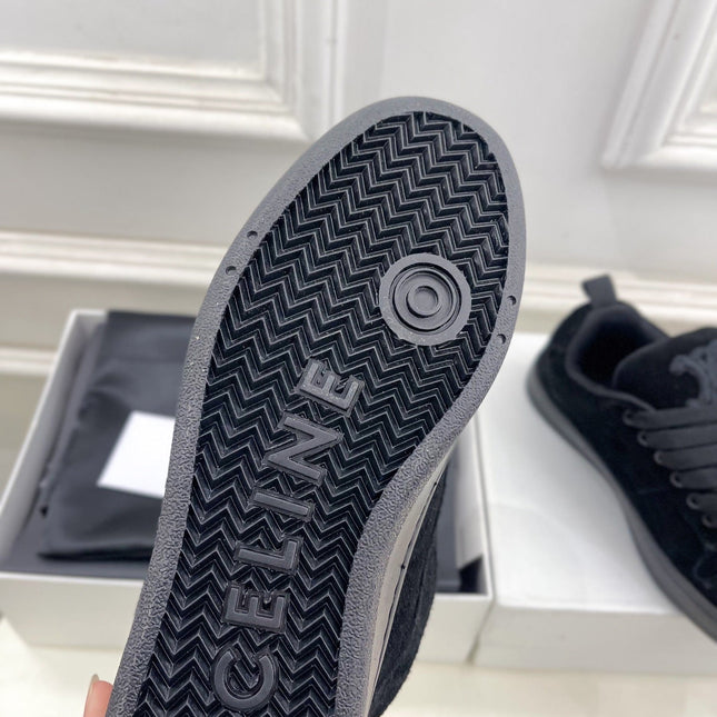 HUNTINGTON LOW LACE-UP SNEAKER IN BLACK SUEDE AND MESH