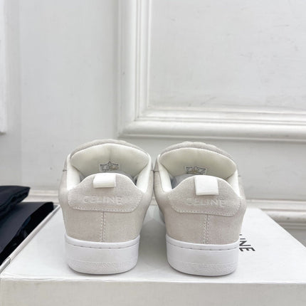 HUNTINGTON LOW LACE-UP SNEAKER IN PALE GRAY SUEDE AND MESH