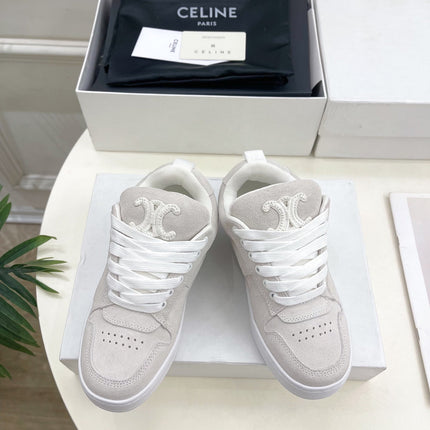 HUNTINGTON LOW LACE-UP SNEAKER IN PALE GRAY SUEDE AND MESH