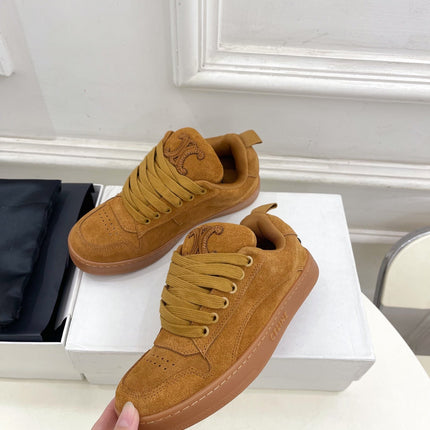 HUNTINGTON LOW LACE-UP SNEAKER IN PERU BROWN SUEDE AND MESH