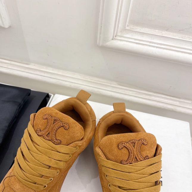 HUNTINGTON LOW LACE-UP SNEAKER IN PERU BROWN SUEDE AND MESH