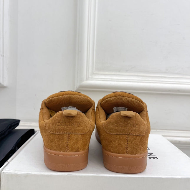 HUNTINGTON LOW LACE-UP SNEAKER IN PERU BROWN SUEDE AND MESH