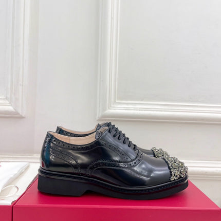 VIV' RANGERS LACE-UPS IN BLACK CALFSKIN