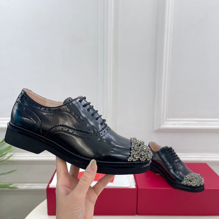 VIV' RANGERS LACE-UPS IN BLACK CALFSKIN