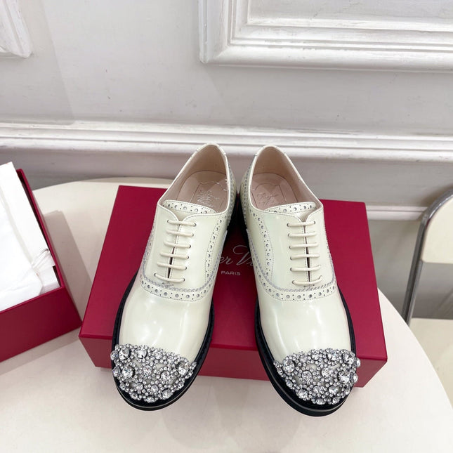 VIV' RANGERS LACE-UPS IN WHITE CALFSKIN