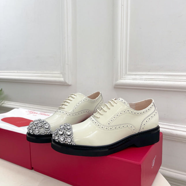 VIV' RANGERS LACE-UPS IN WHITE CALFSKIN