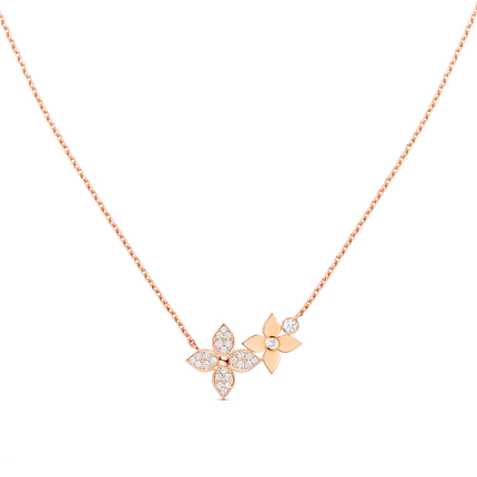 STAR BLOSSOM NECKLACE PINK GOLD DIAMONDS