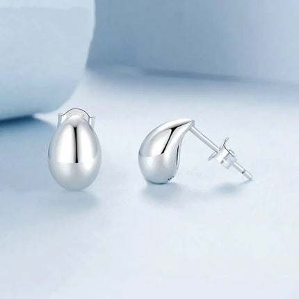 Glossy Waterdrop Stud Earrings Teardrop Hypoallergenic Earrings