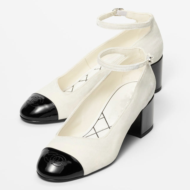 MARY JANES IVORY BLACK VELVET