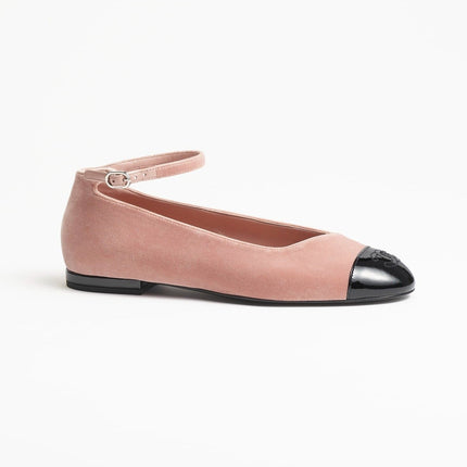 MARY JANES LIGHT PINK BLACK VELVET