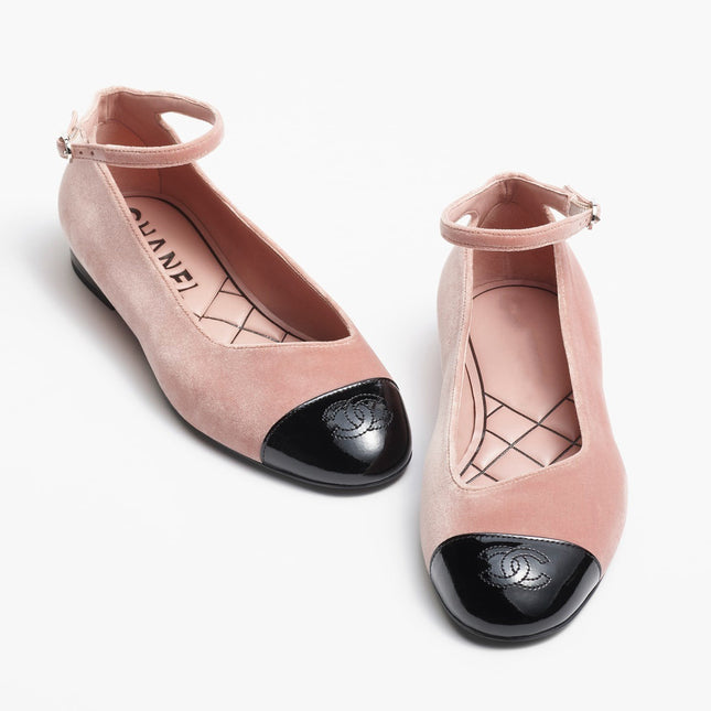 MARY JANES LIGHT PINK BLACK VELVET