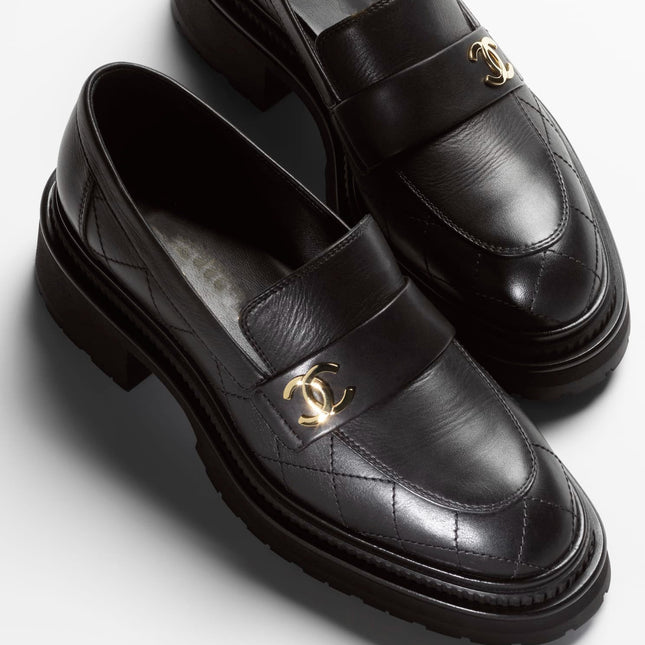 MOCCASINS BLACK CALFSKIN