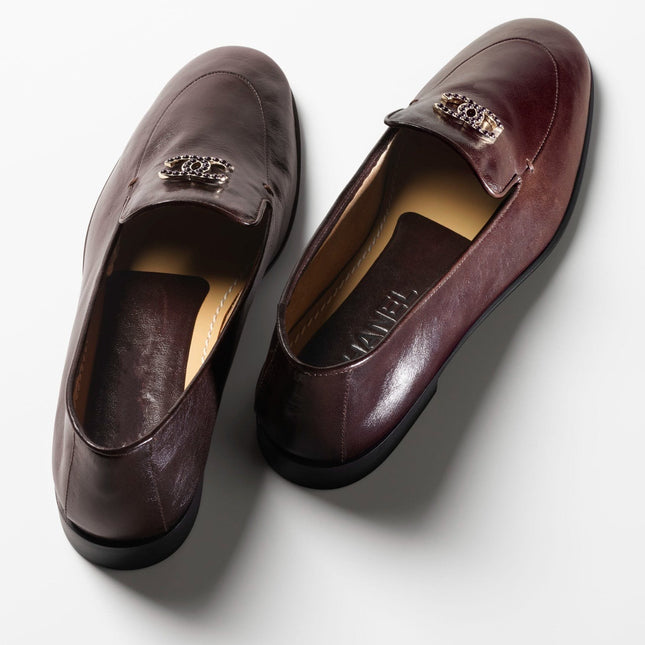 moccasins dark brown shiny calfskin