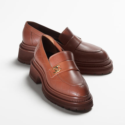 MOCCASINS LIGHT BROWN CALFSKIN