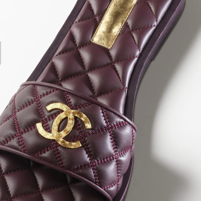 MULES BURGUNDY LAMBSKIN LAMBSKIN