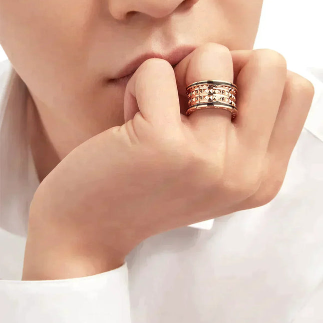 ZERO 1 ROCK BLACK CERAMIC PINK GOLD LARGE MODEL