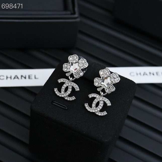 PENDANT EARRINGS CC 25P IN GOLD AND CRYSTAL