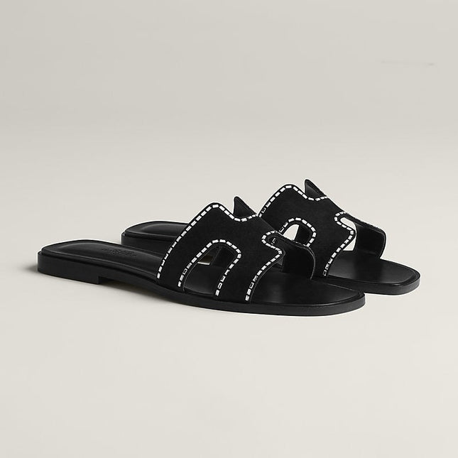 0RAN SANDAL NOIR WHITE