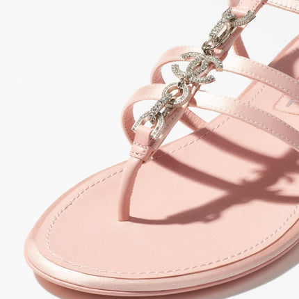 SANDALS LIGHT PINK SATIN METAL