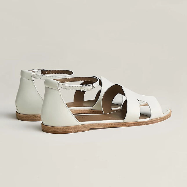 SANTORINI SANDAL WHITE CALFSKIN