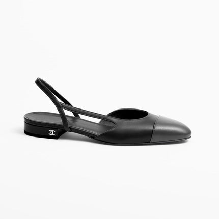 SLINGBACKS BLACK DARK GRAY LAMBS