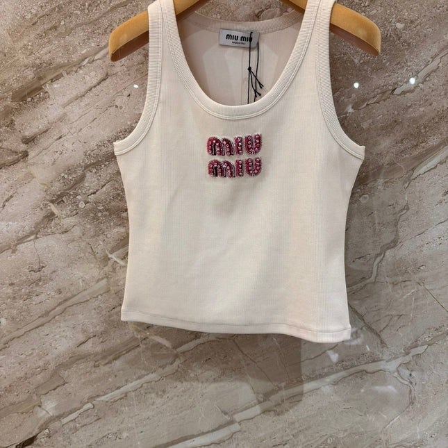 Miu Hand-beaded camisole