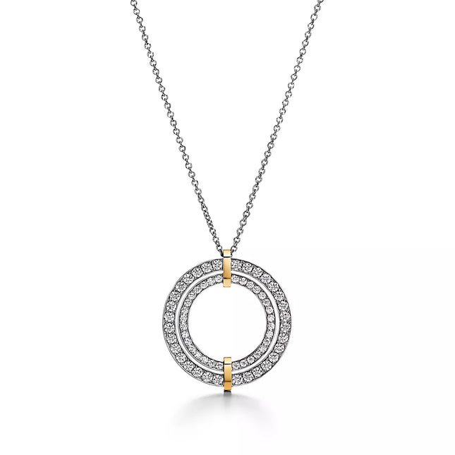 EDGE DIAMOND GOLD SILVER NECKLACE