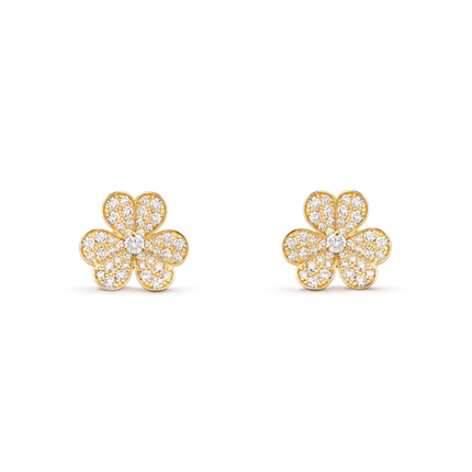 FRIVOLE GOLD FLOWER DIAMOND EARRINGS