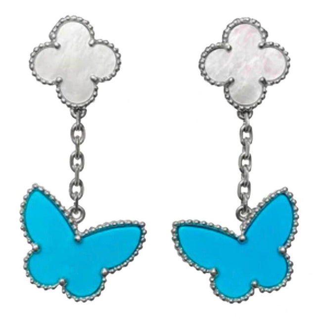 LUCKY BUTTERFLY MOP TURQUOISE EARRINGS