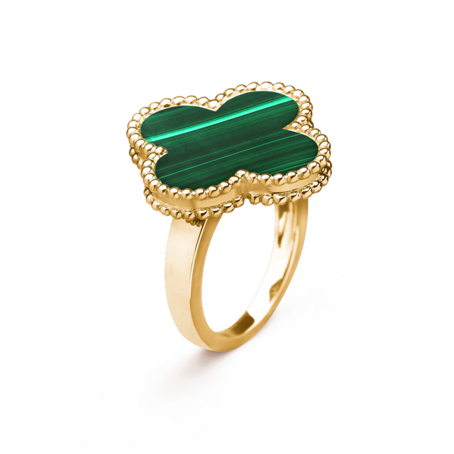 CLOVER MALACHITE RING