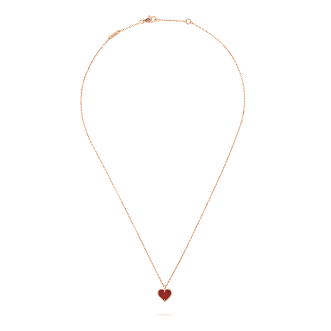 SWEET CLOVER CARNELIAN HEART NECKLACE