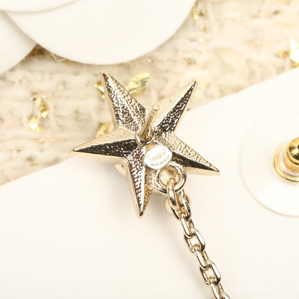 DOUBLE C GOLD DROP STAR EARRINGS