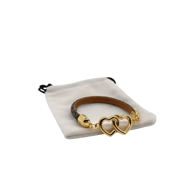 LV DOUBLE LOVE LEATHER GOLD BRACELET