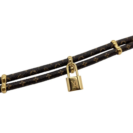 LV LOCK LEATHER GOLD BRACELET