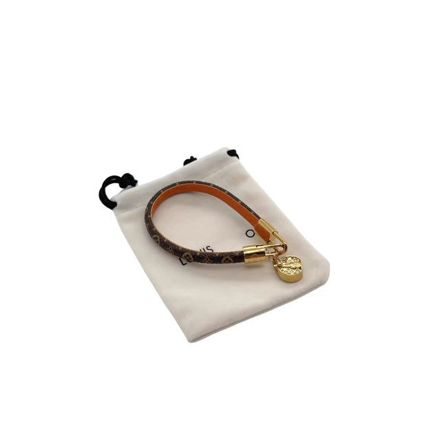 LV BAG LEATHER GOLD BRACELET