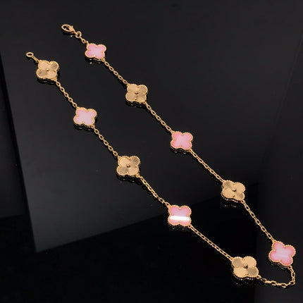 VINTAGE PINK AND PINK GOLD NECKLACE 10 MOTIFS