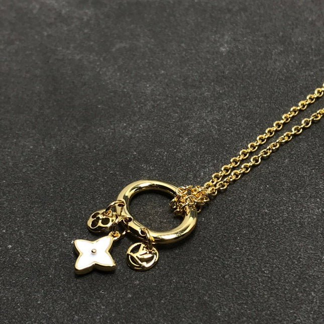 STAR AND SUN MOP PENDANT GOLD NECKLACE