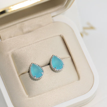 BOHEME TURQUOISE SILVER STUD EARRINGS