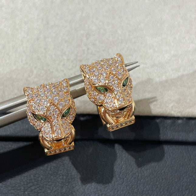 PANTHERE DIAMOND STUD EARRINGS