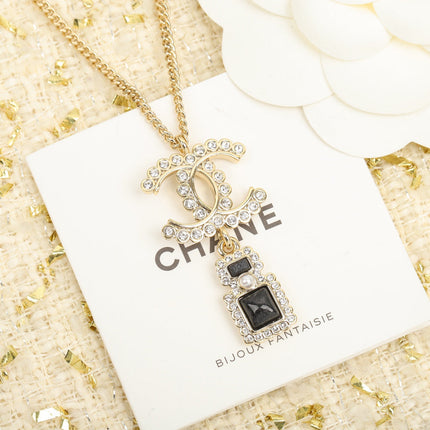 CHANE PERFUME BOTTLE PENDANT GOLD NECKLACE