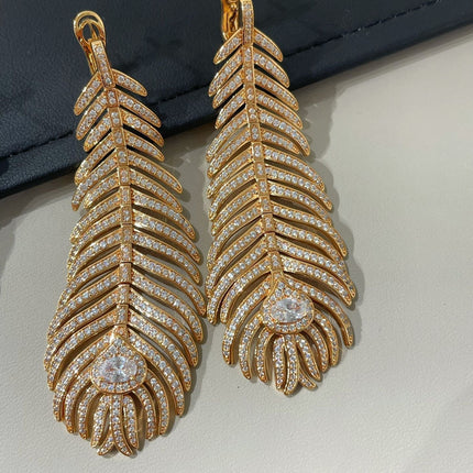 PLUME DE PAON PENDANT EARRINGS