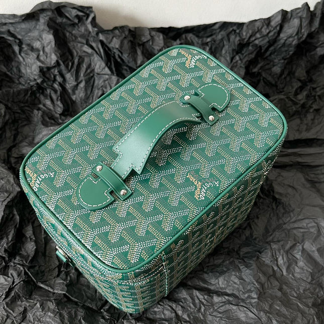 GOYA MAKEUP BOX BAG 20CM GREEN CANVAS