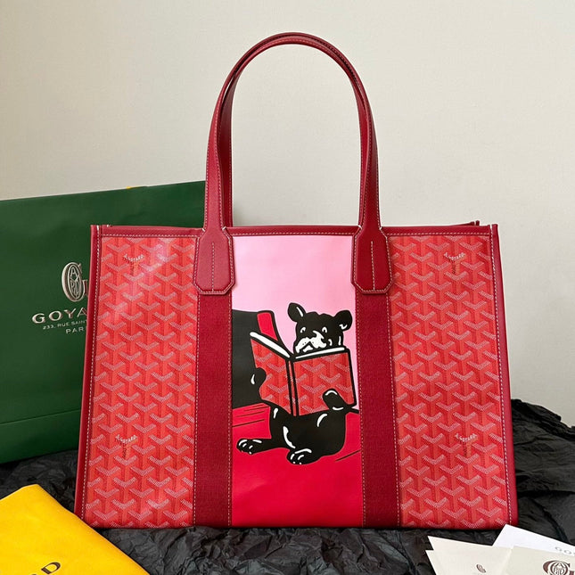 GOYA VILLETTE TOTE 45CM RED CANVAS